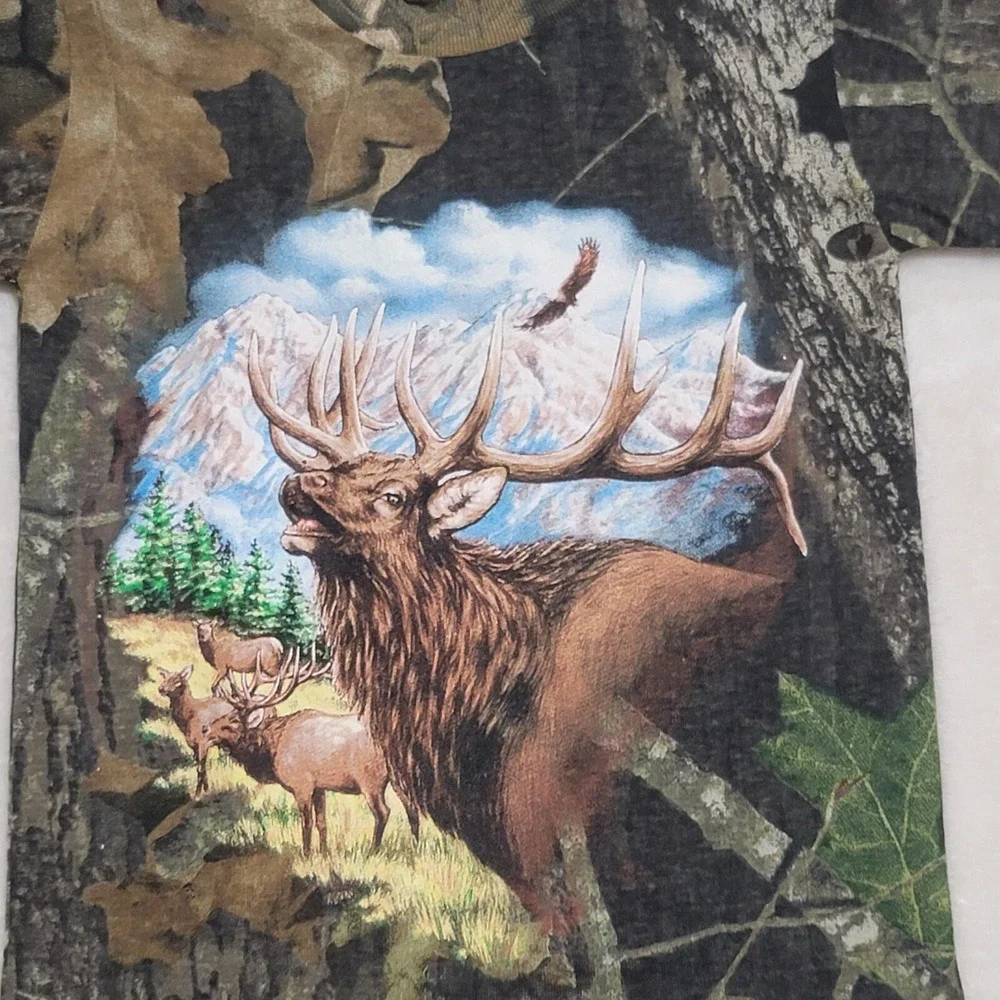 Kids Camo T Shirt Size XS Short Sleeve Camouflage Elk